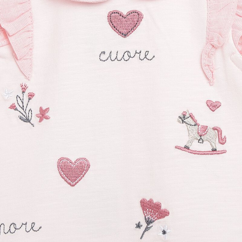 Embroidered Sleeveless Romper Pink image number null